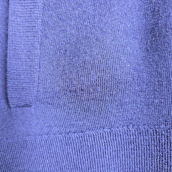 J.Crew Collection SzSm Shawl Bonded Wool Popover Navy Side Zips Sweater Simple - Picture 10 of 16